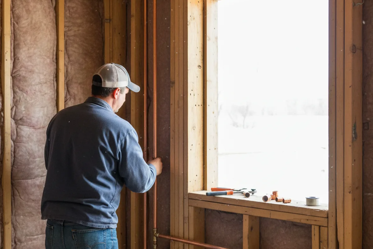 Licensed plumber running new copper supply lines in a Troy home